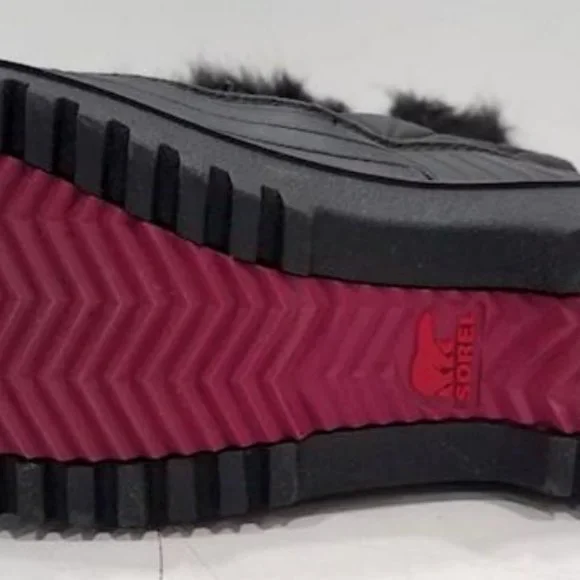 Sorel Black Winter Faux Fur Side Twist Lace-up Boots Size 7 - Picture 10 of 12